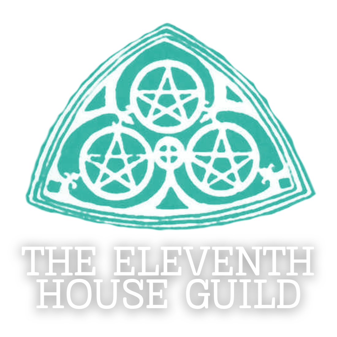 11th House Logo, featuring the configuration of 3 Pentacles a la the Tarot card